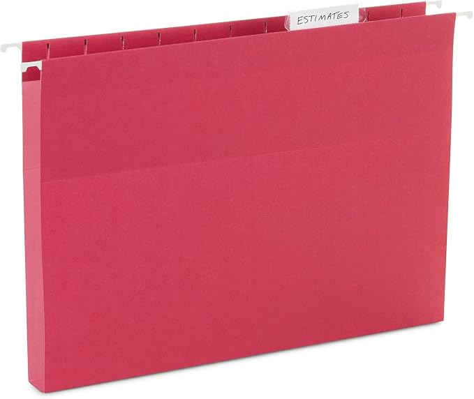Blue Summit Supplies 25 Expandable Hanging File Folders, 1", Assorted | Letter size, 11pt, 1 in expansion, reinforced, tabs included, for bulky files, charts, and manuals - Image 8