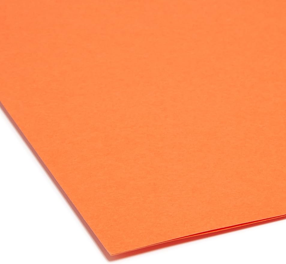 Smead File Folder, Reinforced Straight-Cut Tab, Letter Size, Orange, 100 per Box (12510) - Image 4