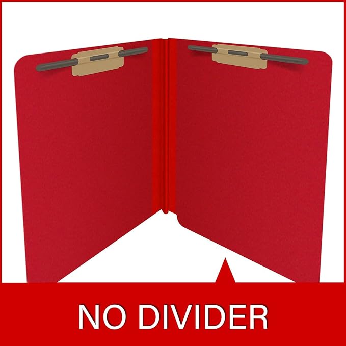 25 Pt. Pressboard Classification Folders, Full Cut End Tab, Letter Size, No Dividers, Deep Red (Box of 25) - Image 8