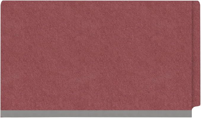 Ecom Folders End Tab Pressboard Classification Folders | Legal Size 25 Pt Stock with 2 Dividers and 2" Tyvek Expansion | Medical, Legal & Office Records Organizer | Dark Red, Box of 10 - Image 3