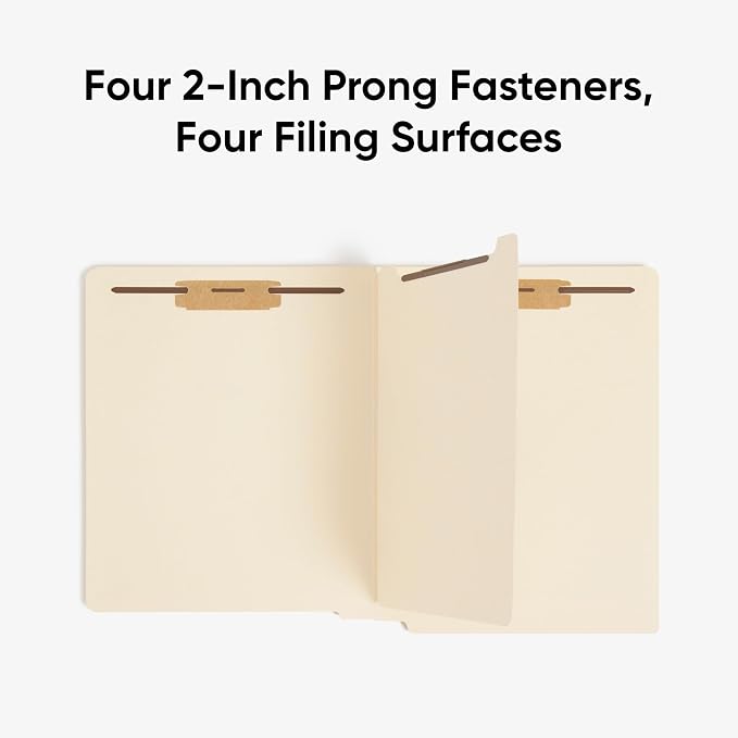 Smead End Tab Fastener File Folders, 50 Count, Manila, Reinforced Straight-Cut Tabs, 4 Fasteners, Letter Size (34220) - Image 5