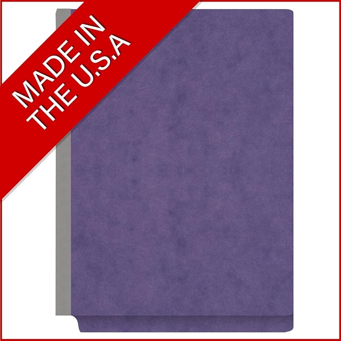 25 Pt. Pressboard Classification Folders, Full Cut End Tab, Letter Size, 1 Divider, Purple (Box of 10) - Image 5