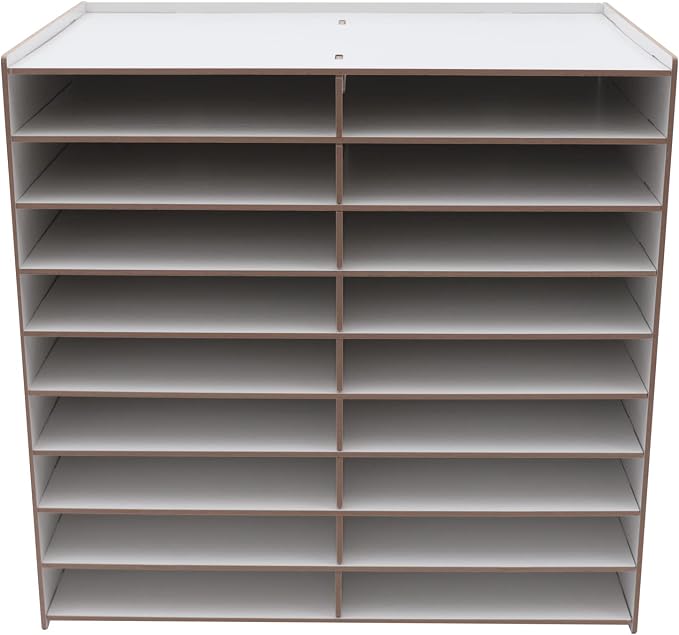Desktop Organizer, Vertical Desktop Sorter, Literature Organizer Sorter Paper Organizer Storage File Sorter Mail Center Magazine Holder, Classroom Mailbox Paper Storage (18 Compartment-White), Blue by Upyouths