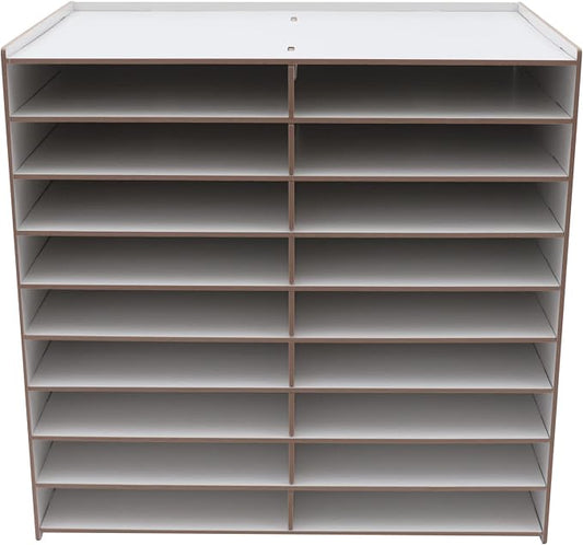 Desktop Organizer, Vertical Desktop Sorter, Literature Organizer Sorter Paper Organizer Storage File Sorter Mail Center Magazine Holder, Classroom Mailbox Paper Storage (18 Compartment-White), Blue by Upyouths