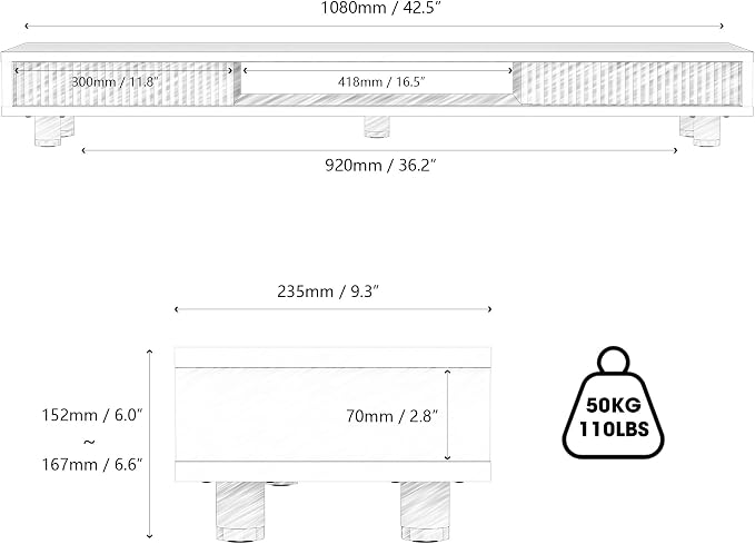 Fenge Dual Monitor Stand with Storage, Desk Shelf with Glass Sliding Door | Ergonomic Height Adjustment, 42.5in Monitor Shelf, 2-Tier Monitor Riser, Desk Organizer for Screen, PC, Laptop, Dark Oak - Image 3