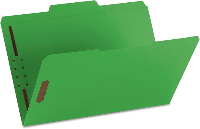 Smead Fastener File Folder, 2 Fasteners, Reinforced 1/3-Cut Tab, Legal Size, Green, 50 per Box (17140) (Pack of 1) - Image 7