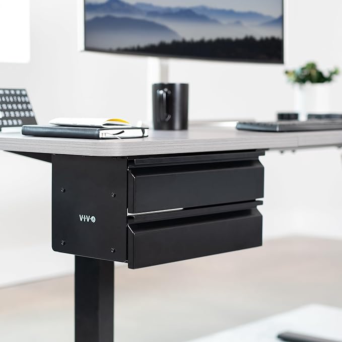 VIVO 16 inch Slide Out Dual Tier Desk Drawer, Under Desk 2 Layer Storage, Black, DESK-DR02 - Image 4