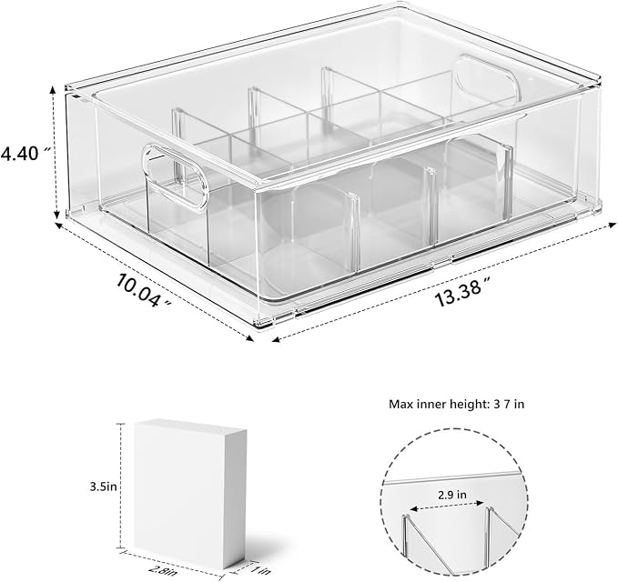 Trading Card Storage Box, Clear Large Storage Organizer Holds 6400 Cards | Pull-Out Drawer with Foam Inserts, 4-Row or 12-Grid Layout and Front Display Case for TCG, MTG and Sports Cards (2-Pack) - Image 8