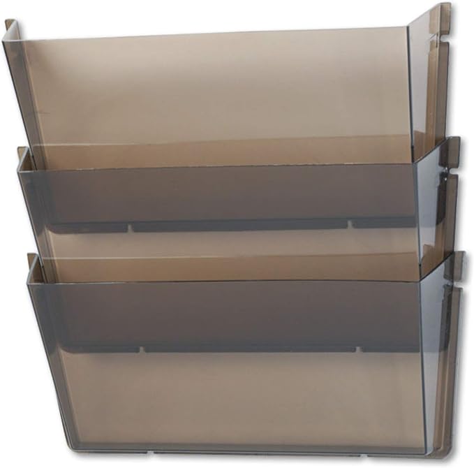 Deflecto 63602 Unbreakable docupocket expandable three-pocket wall file set, letter, smoke - Image 2