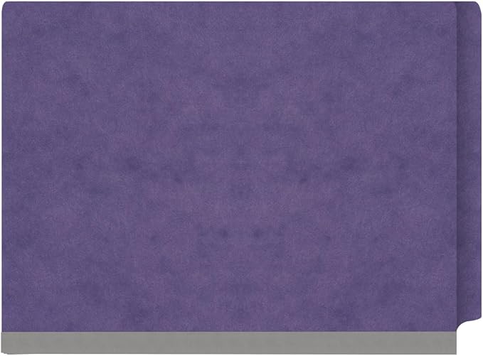 25 Pt. Pressboard Classification Folders, Full Cut End Tab, Letter Size, 2 Dividers, Purple (Box of 10) - Image 3