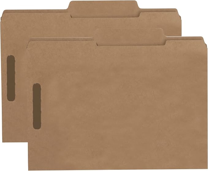 Smead Heavyweight Fastener File Folder, 2 Fasteners, 2/5-Cut Tab Right of Center Position, Guide Height, Letter Size, Kraft, 50 per Box (14882) - Image 7