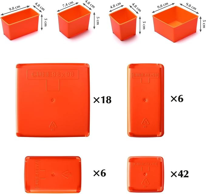 EMENTOL 3PCS Multi-Purpose Portable Organizer Box Set with 72-Removable Compartments, 3 Pieces Professional Boxes with Dimension 16.2"L*13"W*2.3"H - Image 3