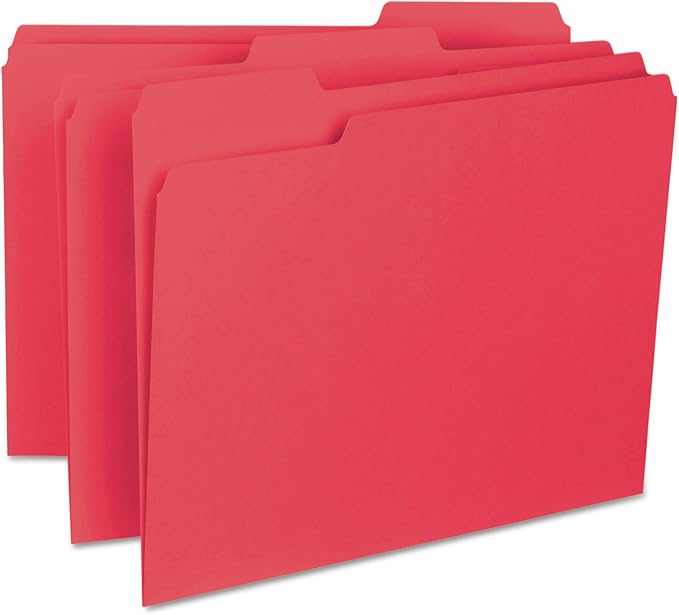 Smead Interior File Folder, 1/3-Cut Tab, Letter Size, Red, 100 per Box, Expandable File Folders for Filing Cabinet - Image 3