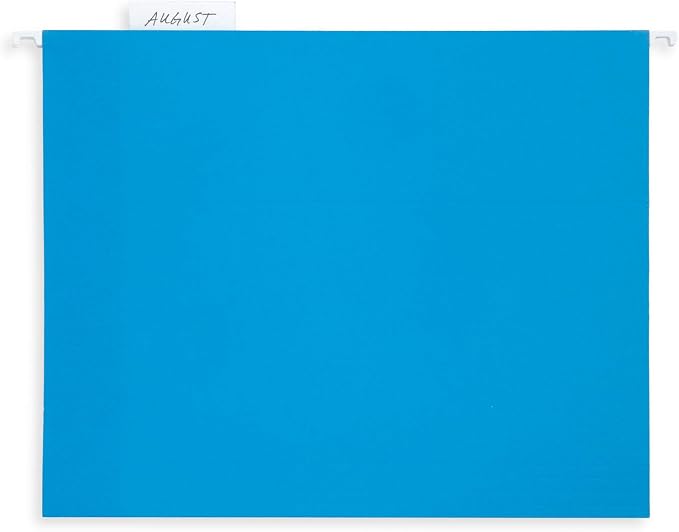 Blue Summit Supplies 50 Hanging File Folders, Letter Size, Blue | Reinforced letter size, 1/5 cut tabs, plastic tabs and inserts included, for filing cabinet, home, and office - Image 7