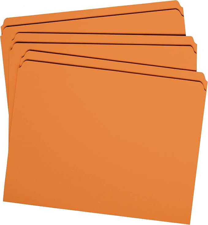 Smead File Folder, Reinforced Straight-Cut Tab, Letter Size, Orange, 100 per Box (12510) - Image 6