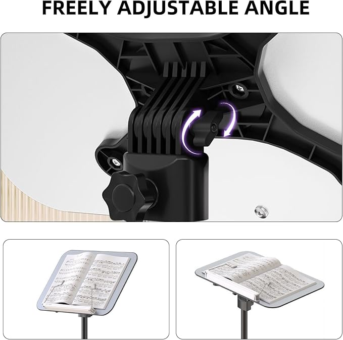 Floor Standing Book Stand, Adjustable Height and Angle Multifunctional Standing Reading Stand, Metal Material Music Sheet Stand, Support for Reading, Podiums(White) - Image 4
