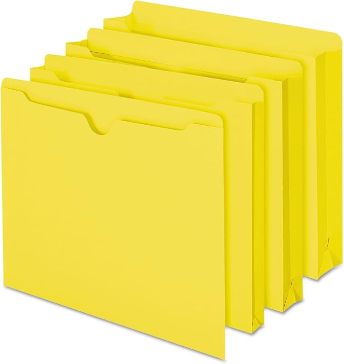 Smead File Jacket, Reinforced Straight-Cut Tab, Flat-No Expansion, Letter Size, Yellow, 100 per Box (75511) - Image 8