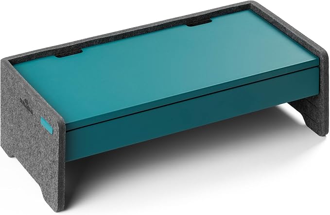 Durable Effect 508132 Monitor Stand for Monitors and Laptops Height Adjustable 60% Recycled PET Felt Petrol/Dark Green - Image 4