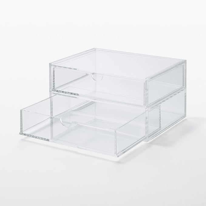 Muji Acrylic Stackable 2-Drawer Storage Case, Small,17.5 cm Width x 13 cm Depth x 9.5 cm Height - Image 6