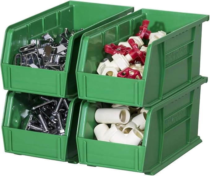 Akro-Mils 30230 AkroBins Plastic Storage Bins, 11"x5"x5", Green, 12-Pack | Space-Saving Stackable Bins for Garage, Pantry, Craft Organization - Image 13