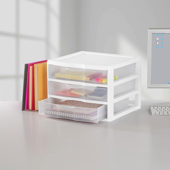 Sterilite Wide 3-Drawer Storage Unit for Bedroom and Dresser, 6-Pack | Organizing Plastic Storage Drawers and Containers for Home, Office, Desk, Clothes, Kitchen, and Pantry - Image 5
