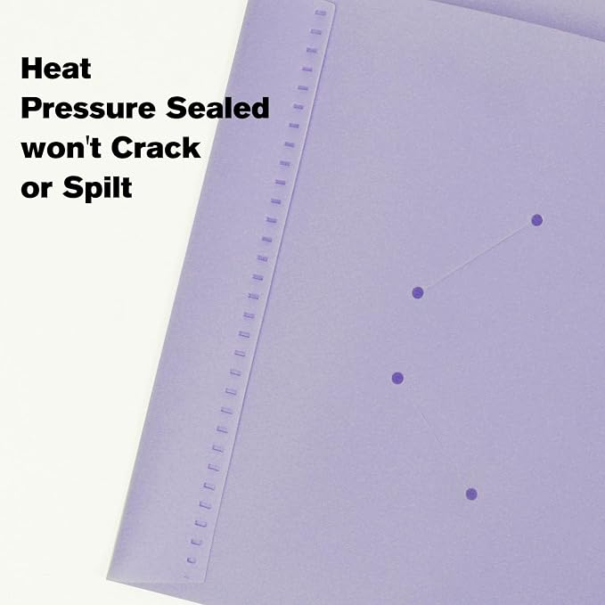60-Pack Plastic Folders with Pockets,2-Pocket Pastel Folders Holds US Letter Size Paper for School/Office/Home, Purple - Image 4