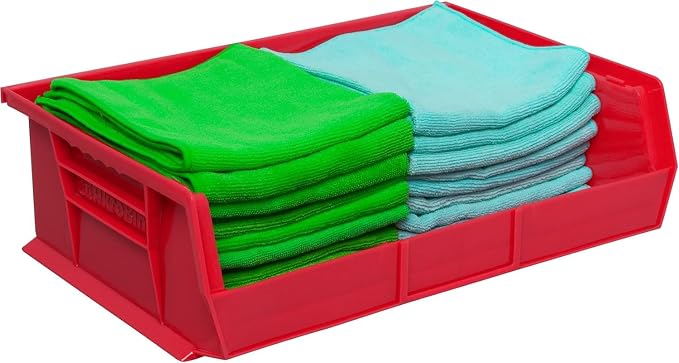 Akro-Mils 30255 AkroBins Plastic Storage Bins, 11"x16"x5", Red, 6-Pack | Space-Saving Stackable Bins for Garage, Pantry, Craft Organization - Image 8