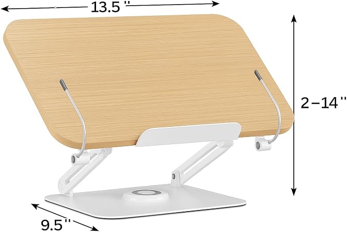 Cook Book Stand Adjustable Book Holder Tray and Page Paper Clips-Cookbook Reading Desk Portable Stable Hard-Wearing Lightweight Bookstand-Textbooks Books, Book Stand Book Holder For Reading Hands Free - Image 7