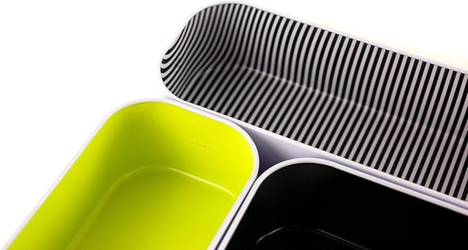 Three by Three Seattle Metal Drawer Organizer Tray Set, 6-Pc, 2" (Assorted) | Deep 2" food-safe colorful metal bins; soft non-scratch base; kitchen, vanity, bathroom & office drawer storage - Image 6