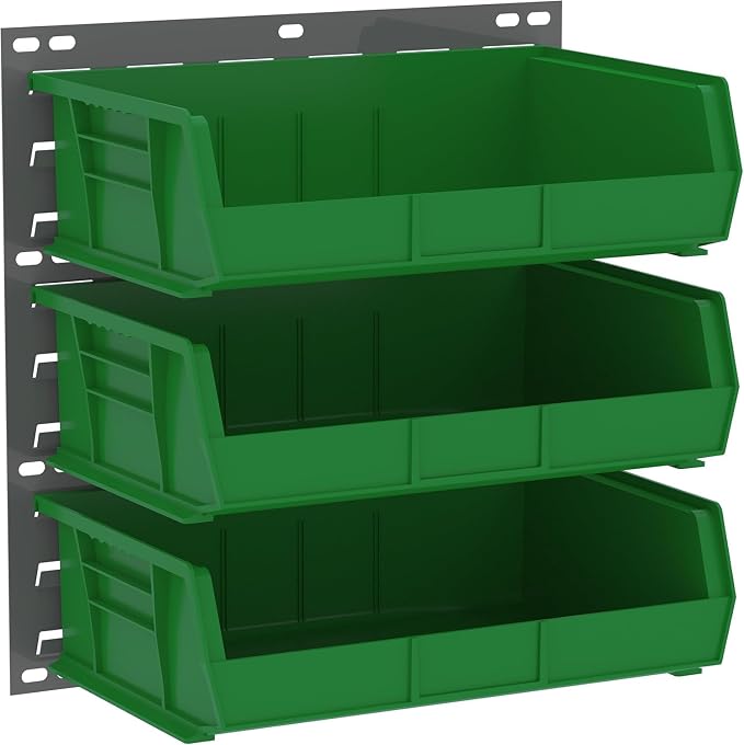 Akro-Mils 30255 AkroBins Plastic Storage Bins, 11"x16"x5", Green, 6-Pack | Space-Saving Stackable Bins for Garage, Pantry, Craft Organization - Image 7