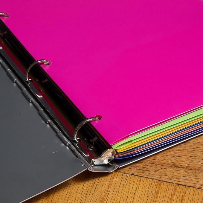 JAM PAPER Heavy Duty Plastic 3 Hole Punch Pocket Folders - Extra Tough School Folders - Assorted Fashion Colors - Bulk 144 Folders/Box (24 Assorted Packs of 6) - Image 2