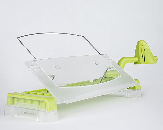 MemoScape Adjustable in-Line Document Holder for Typing | Reduce Neck Strain, Improve Focus, Boost Desk Organization/Workflow | Paper Holder Stand for Desk or Home Office - Avocado Green (VUR 3080) by VuRyte