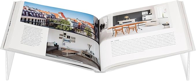 Sintuff Extra Large Acrylic Open Book Display Stand 19.63" W X 12" D X 3.5" H, Open Bookstand Holder for Display and Reading Cookbooks, Art Books, Bibles, Magazines by Sintuff