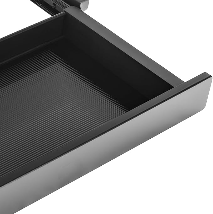 Under Desk Mounted Sliding Drawer to Pull Out, Attachable Desk Pencil Drawer with Ball-Bearing Slides, Metal and Plastic Storage Drawer (Black) - Image 4