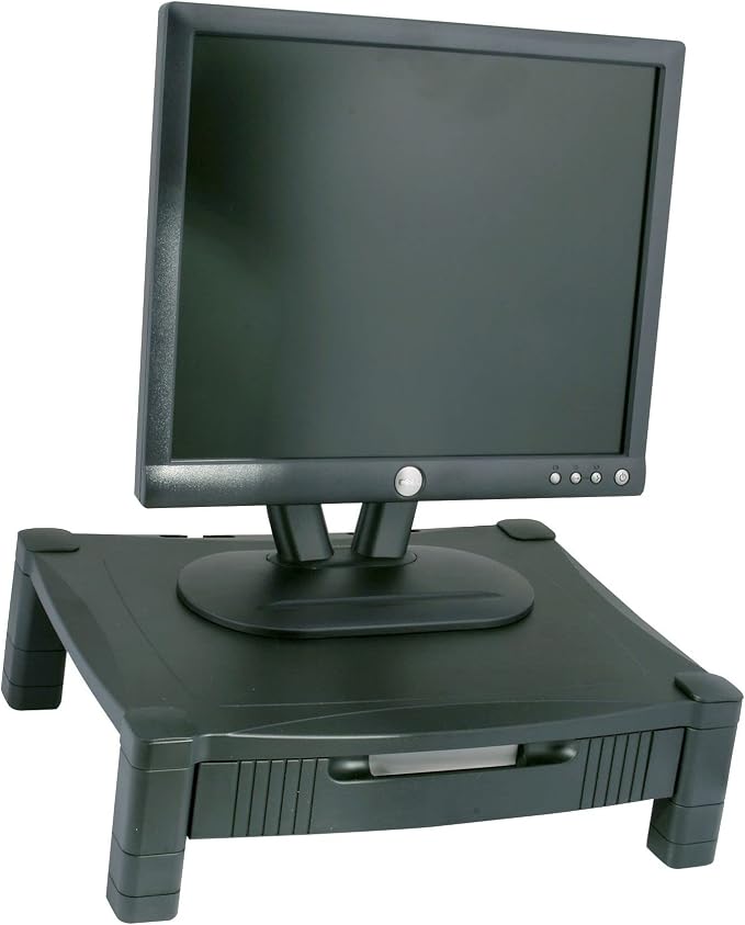 Kantek Monitor Stand With Drawer, 17" X 13.25" X 3" To 6.5", Black, Supports 50 Lbs - Image 6