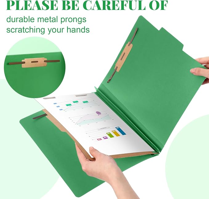 72 Pcs Skyygemm Classification Folder Letter Size, 1 Divider,Green | Back to School Supplies, File Organizer with Fastener, Expanding File Organizer Bulk for Office Employee, Staff, Teacher - Image 4