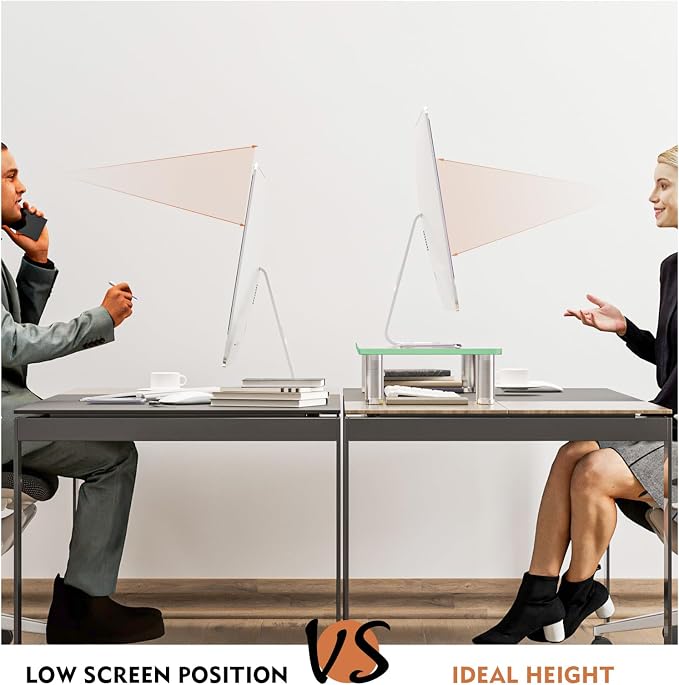 Hemudu Clear Computer Monitor Riser with Height Adjustable Multi Media Desktop Stand for Flat Screen LCD LED TV, Laptop/Notebook/Xbox One,HD01T-001 - Image 5