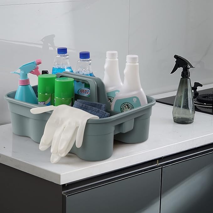 Begale 4-Pack Commercial Products Carry Caddy, Plastic Cleaning Basket | Divided Storage Zones, Comfort Grip Handle, Ideal for Janitorial & Commercial Use - Image 6