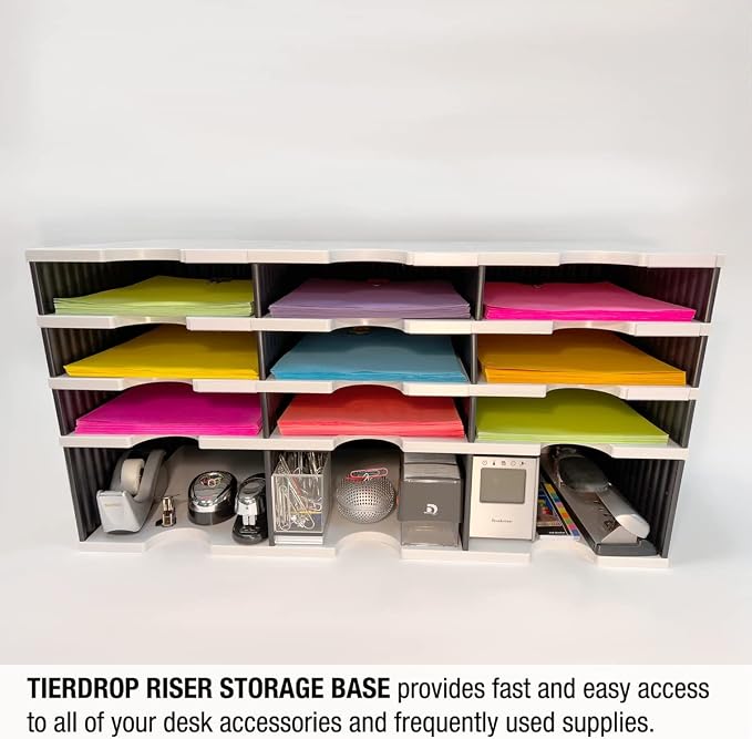 Ultimate Office TierDrop Riser Storage Base, Lifts Sorter 5 inches, 3 Slots | Unobstructed access to lower compartments; stores frequently used supplies underneath; fits top or bottom of TierDrop Sorter - Image 4