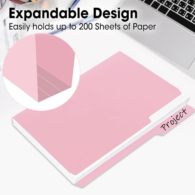 240 Pack File Folders, 1/3 Cut Tab Colored File Folders Letter Size 8.5 x 11 Inch, Filing Folder for Office School Business, 8 Pastel Colors - Image 6