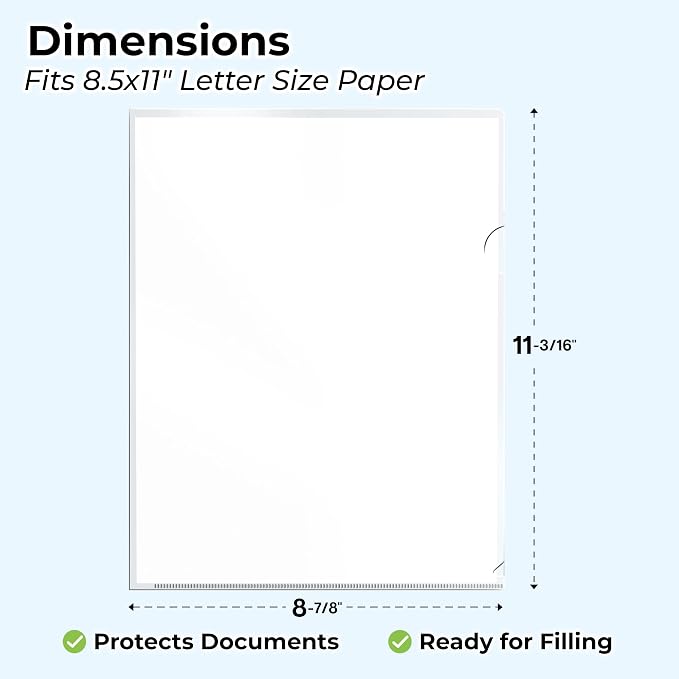 Dunwell Clear Folders for Documents, Plastic 8.5x11 File Sleeves, 36 Pack | Document Protection, Filing, Storage, Organization, Transparent Pockets, Durable Letter Size Holder - Image 2