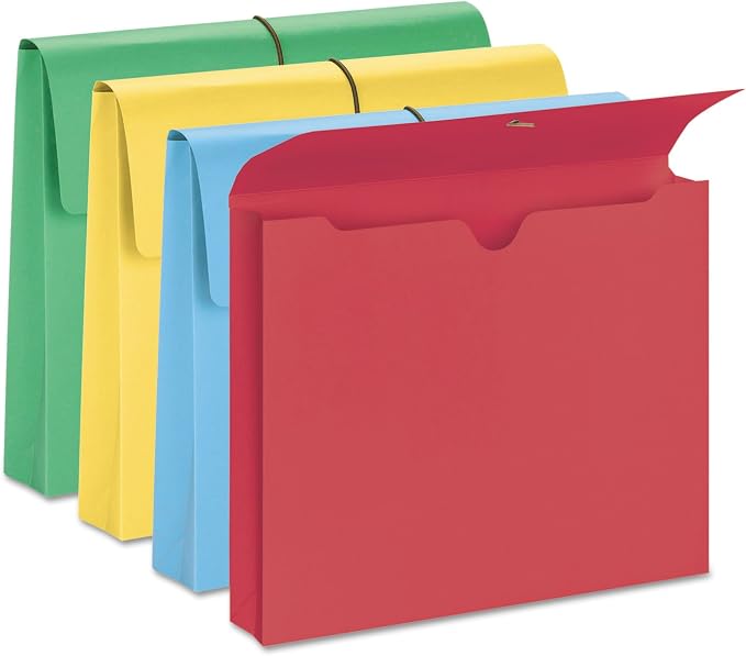 Smead Colored Expanding File Wallet with Flap and Cord Closure, 2" Expansion, Letter Size, Assorted Colors, 50 per Box (77251) - Image 3