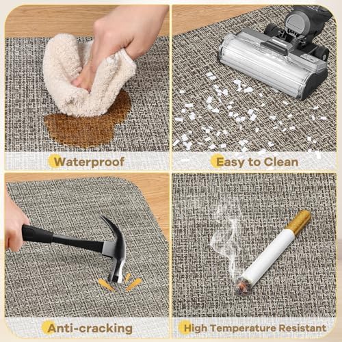 BesWin Office Chair Mat for Hard Floors, Heavy Duty Desk Floor Mat for Hardwood and Tile Floors, Computer Chair Mat for Rolling Chair, Anti Slip Floor Protector Mat for Office Home, Brown, 36" x 48" - Image 6
