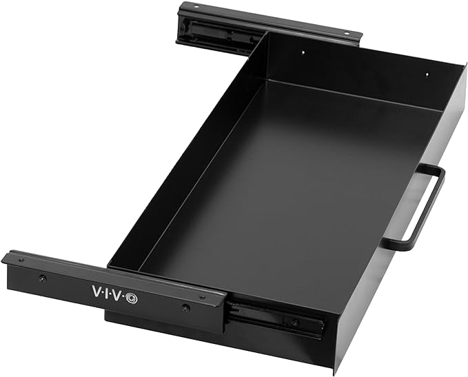 VIVO Black 22 x 9 inch Under Desk Storage Drawer, DESK-DR22H-B | Sliding Steel Pull-out Drawer for Office Desk, Pull Handle, Storage Organizer for Sit Stand Workstation, Holds 11 lbs by Unknown