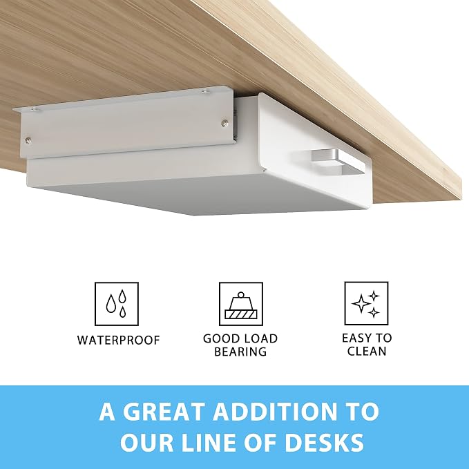 Gome Under Desk Pull-Out Drawer - Storage Organizer Office Mounted, Easy Slide-Out Pencil Drawer for Saving Space, Ideal for Sit-Stand Workstation - Image 5