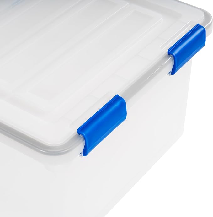 IRIS USA WeatherPro File Box Organizer, Letter/Legal, 32 Qt. 3-Pack, Clear | Store letter and legal documents safely with weather-resistant protection and space-saving stackable storage - Image 7