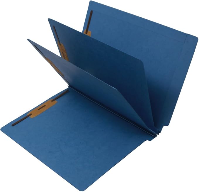 14 Pt. Blue Classification Folders, Full Cut End Tab, Letter Size, 2 Dividers (Box of 15) by Ecom+Folders