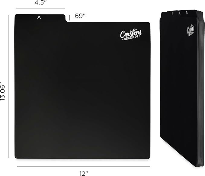 Carstens Records Heavy Duty Vinyl Album Dividers A-Z | 12" Organizers with Tabs | Pack of 26 Black | Made in The USA | for Top Browsing - Image 6