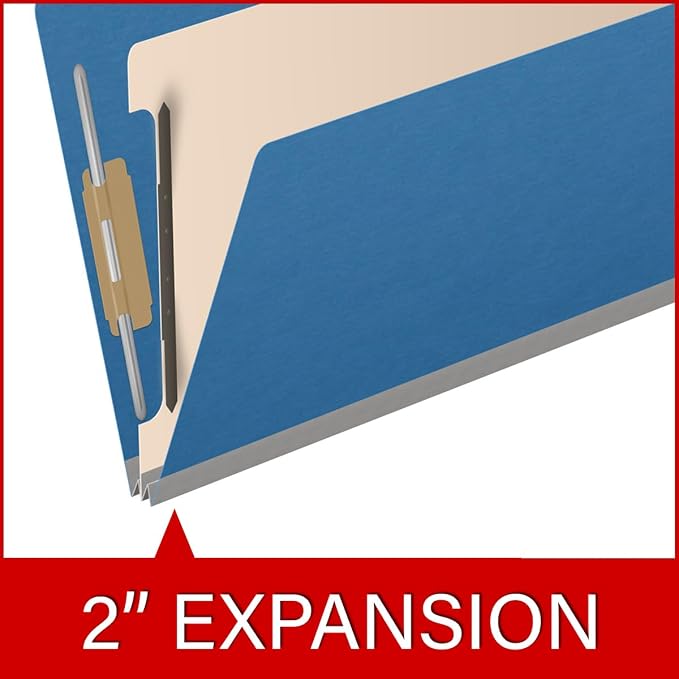 25 Pt. Pressboard Classification Folders, 2/5 Cut ROC Top Tab, Legal Size, 1 Divider, Royal Blue (Box of 10) - Image 7