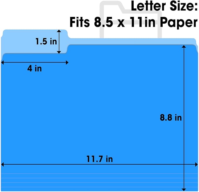 240 Pack Colored File Folders, 1/3 Cut Tab File Folders Letter Size 8.5 x 11 Inch, Assorted 8 Colors Filing Folder for Office School Business - Image 3
